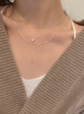 陈卓璇双层纯银柔美锁骨链