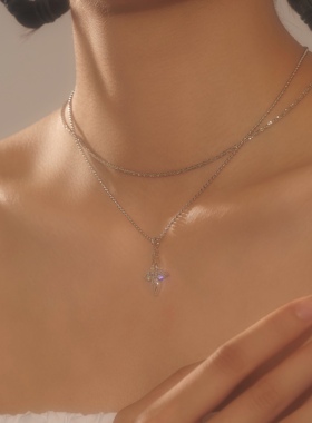 原创双层组合可拆卸吊坠锁骨链