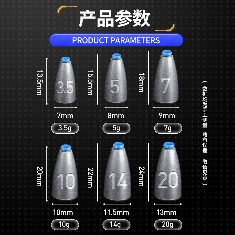 路亚子弹铅塑芯德州钓组远投通心防挂底铅坠倒钓卡罗钓组海钓专用-图1