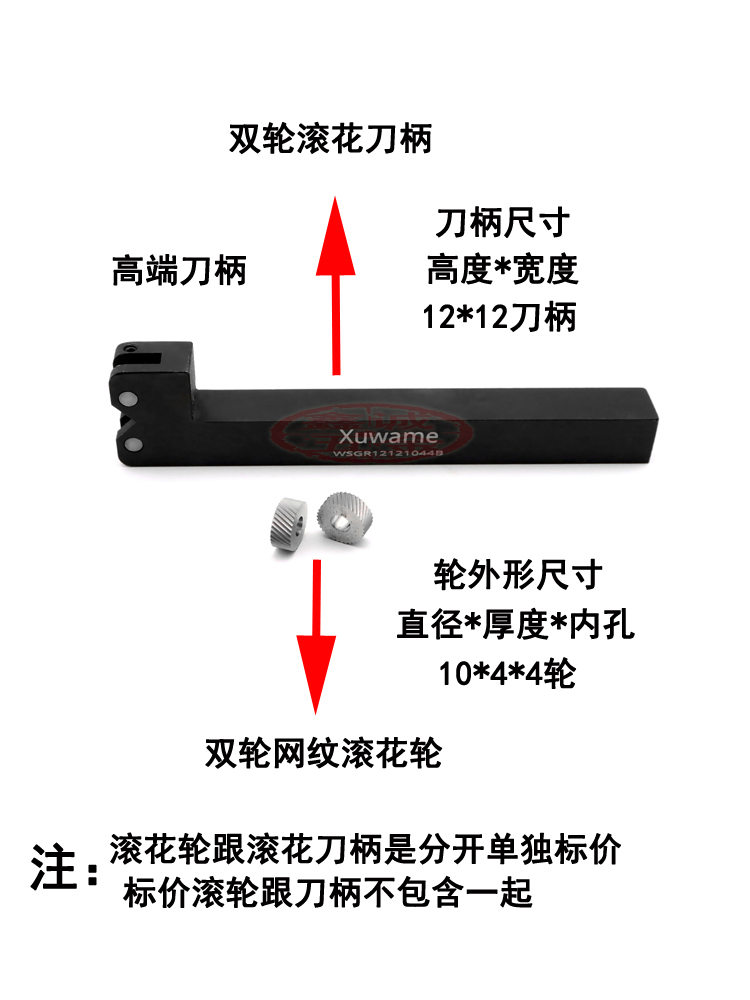 进口车床网纹滚花轮3045度0.3-1.2MM10X10走心机双轮网纹滚花刀 - 图1