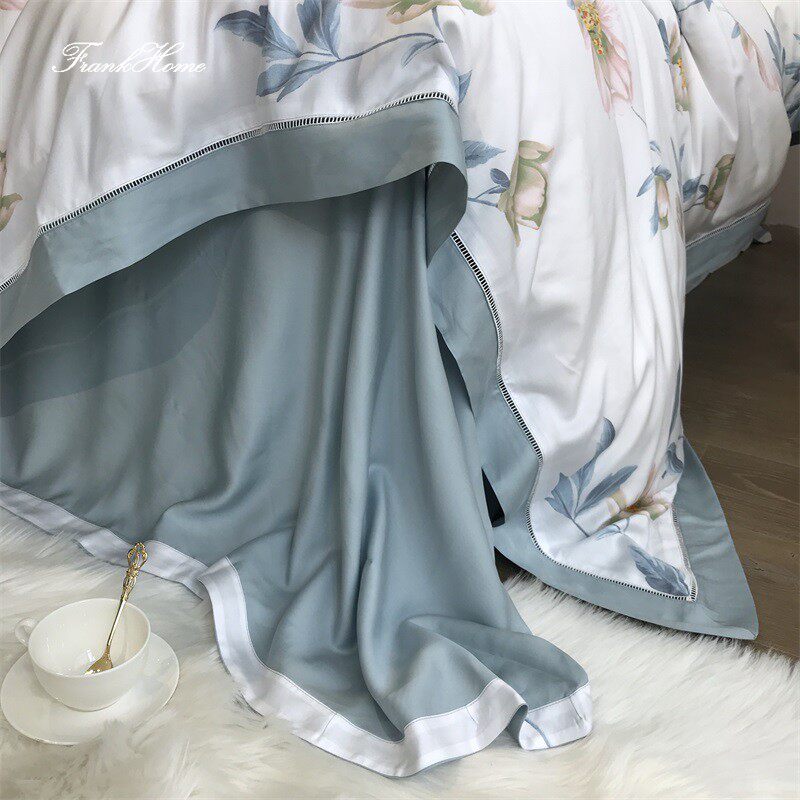 高端100支天丝四件套裸睡夏季1.8床纯色双面冰丝床单被套床上用品_虎窝淘