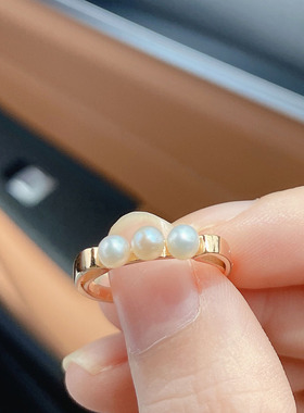 日本M家天然淡水珍珠纯银戒指