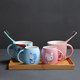 Cartoon ceramic family of three bathroom wash cups