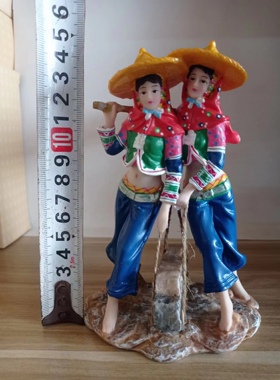 惠安伴手礼泉州特色旅游纪念品扛石头树脂摆件办公书桌摆件工艺品