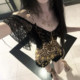 Shibuya hottie ແບບ leopard print contrast v-neck top ສໍາລັບແມ່ຍິງ