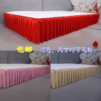 Wedding Terrace Skirt Processing Wedding Stage Decoration Apron Ttai Magic Stick Side Table Surround table Mantle Cloth Magnet Skirt