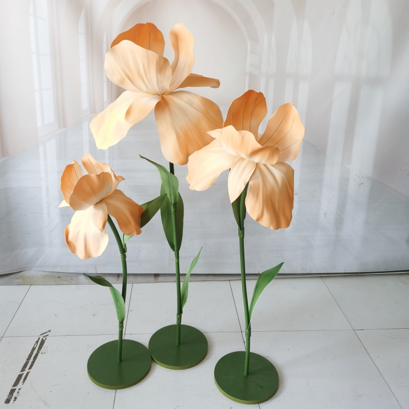 户外防水鸢尾花EVA手工花泡沫花纸艺花成品婚礼舞台装饰拍照摆件 - 图0