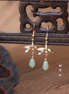 原创手工温婉风汉服旗袍配饰耳夹