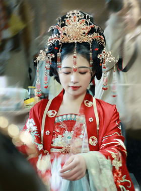 韶华记发冠铜镀金古风婚嫁重工簪