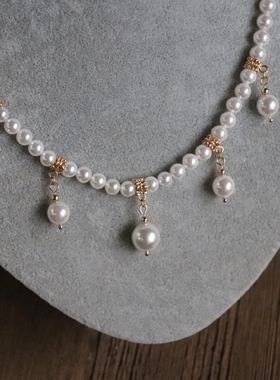 韶华记手工贝珠汉服软璎珞旗袍