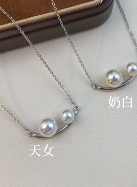 双珠月牙珍珠项链葫芦福禄颈链轻奢女款2026新款爆款锁骨链