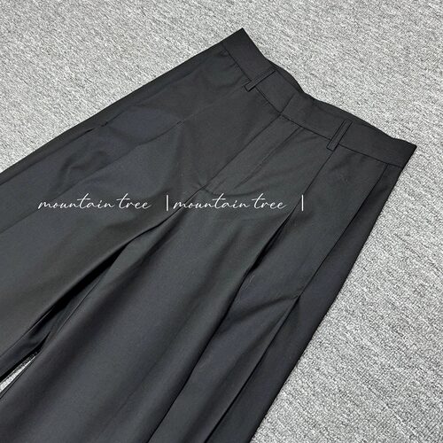 mountain tree立体褶皱阔腿宽松设计感西装裤廓形休闲长裤男女 - 图1