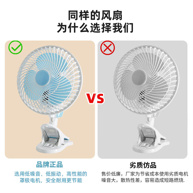 小电风扇电风扇宿舍床头风扇家用夹扇床头静音壁挂办公室桌面落地 - 图2