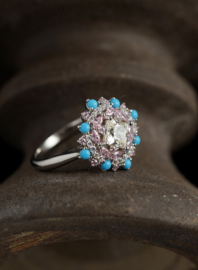 喻棠italks|伊甸园|用925银镀金戒指设计款精品公主方闪耀送礼