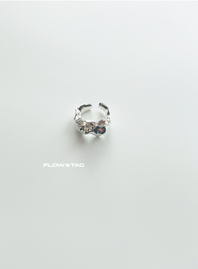 FLOWTAG纯银韩风立体褶皱戒指