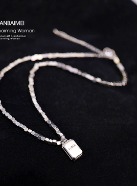 毛衣链方块气质时尚个性项链女