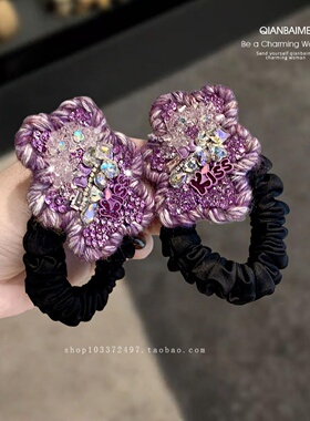 精致高端小熊发绳套圈韩系水晶