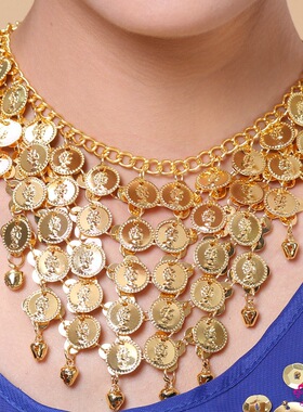 印度舞配饰金色银色项链耳环套装