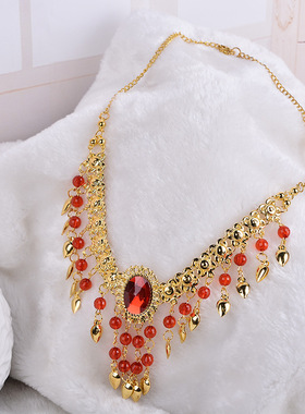 印度舞服配饰红宝颈链