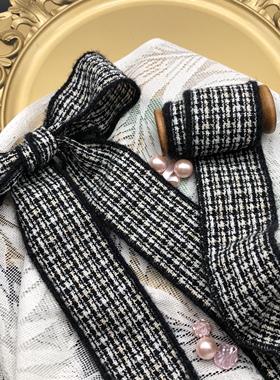 黑色金葱编织小香风织带 蝴蝶结diy发饰服装辅料配饰礼品包装缎带