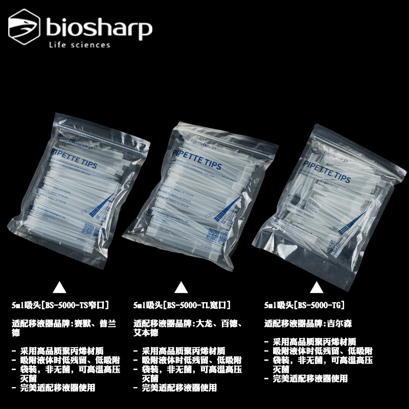 实验耗材biosharp移液器吸嘴通用吸头10 200 1000ul 5 10ml枪头 - 图1