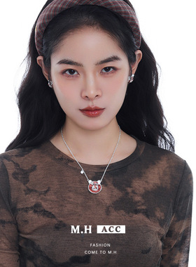 新款个性小众甜酷风愤怒咖啡小熊