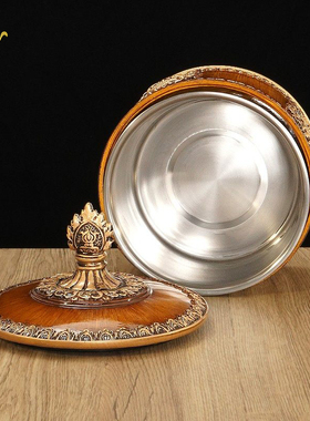 藏式树脂八吉祥糌粑盒储物盒摆件