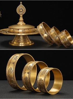 铜曼扎盘尼泊尔供曼扎修盘八吉祥