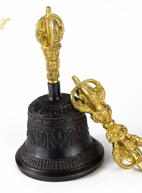 尼泊尔黄铜金刚铃杵藏式摆件