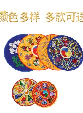 手工刺绣十字尼泊尔八吉祥法器垫