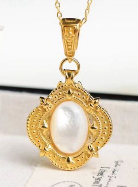 南宫女纯银法式吊坠精美