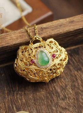 南宫纯银非洲翠飘花礼物吊坠