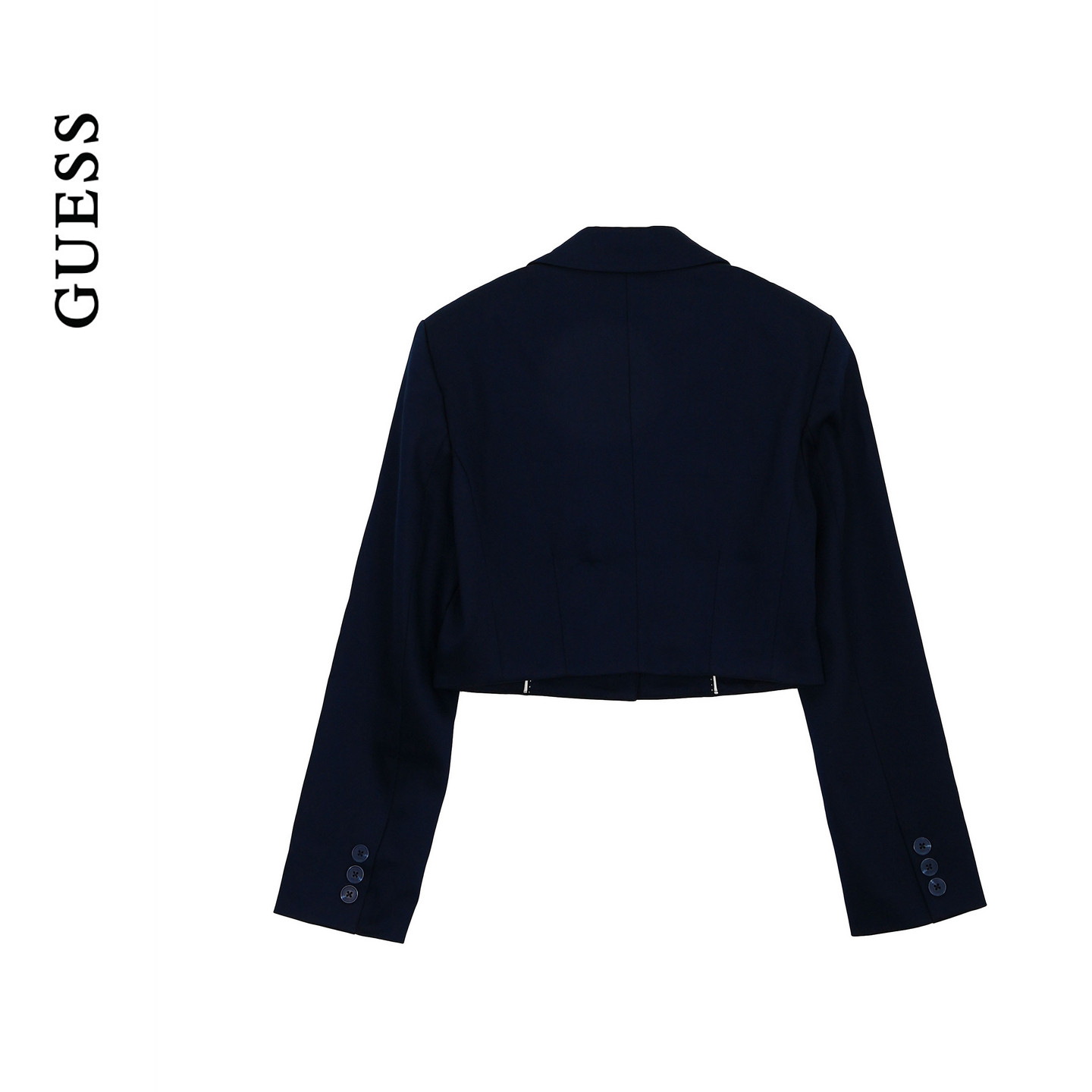 GUESS25年新款早秋女士短款简约翻领单排扣西装外套-W5YN11WHG92,淘宝优惠券,粉丝福利购,淘宝优惠卷