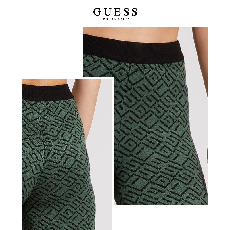 GUESS女士复古高腰宽松阔腿休闲裤-W2BB34Z2YK2 - 图2