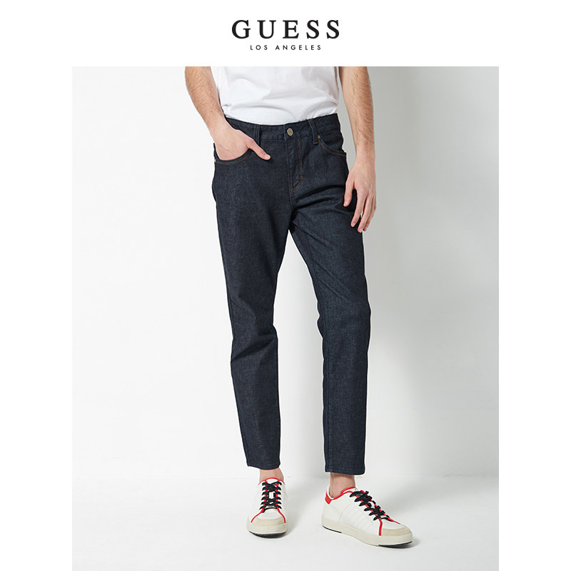guess2020新款男士纯色直筒长裤 guess牛仔裤