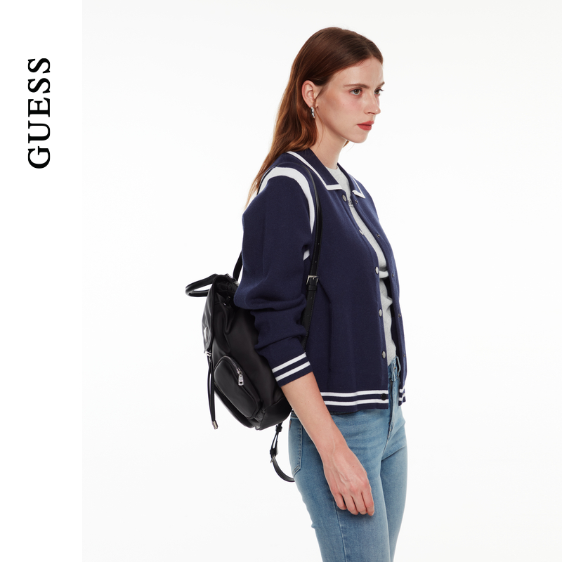 GUESS女士日系学院风翻领开衫针织外套-W4PR1VZ0W90 - 图0