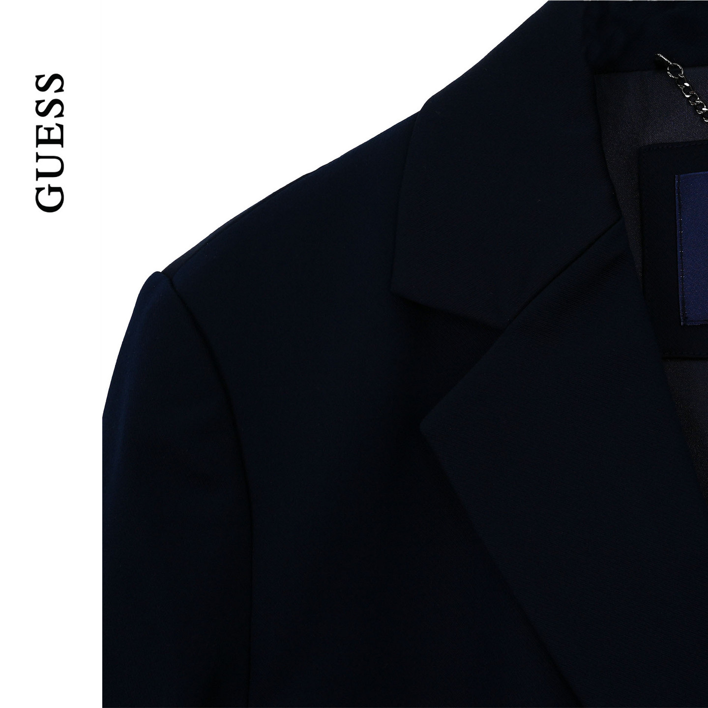 GUESS25年新款早秋女士短款简约翻领单排扣西装外套-W5YN11WHG92,淘宝优惠券,粉丝福利购,淘宝优惠卷