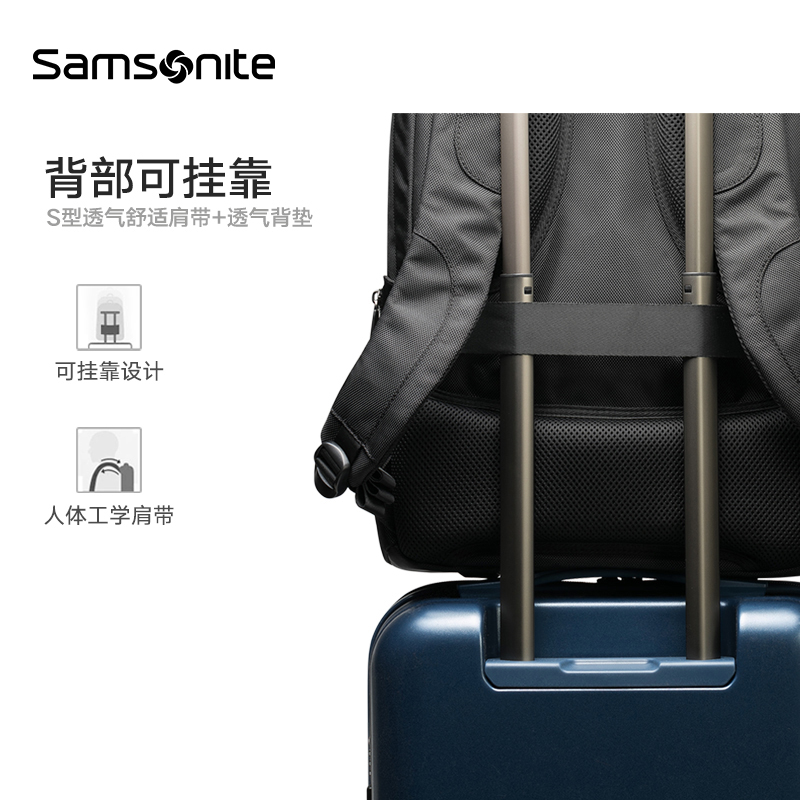 Samsonite/新秀丽36B双肩包男休闲电脑包防泼水大容量商务背包 - 图2