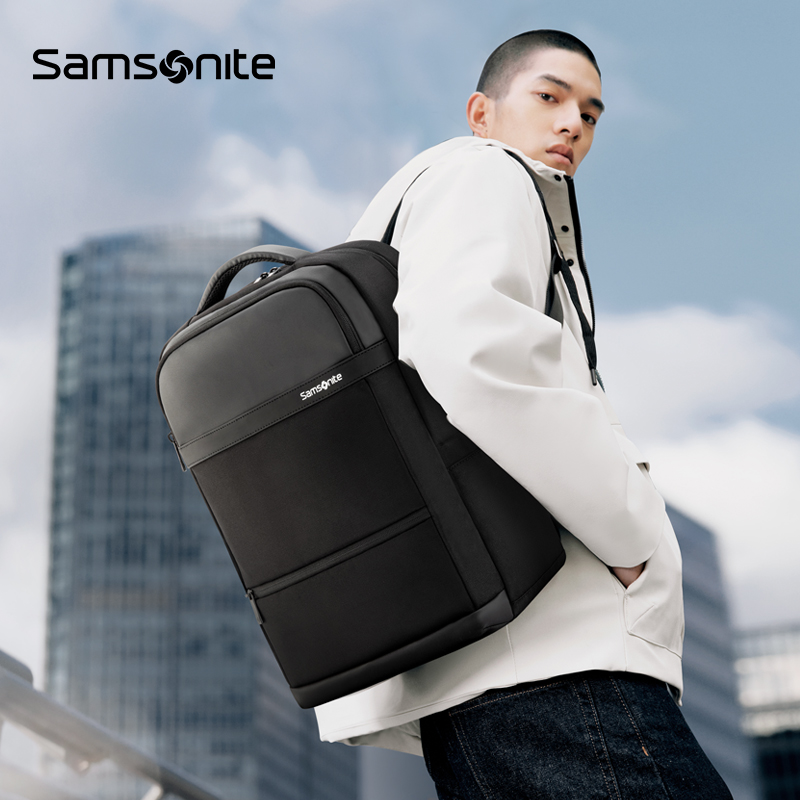 Samsonite/新秀丽双肩包男士商务电脑包大容量休闲通勤背包 NU4 - 图3