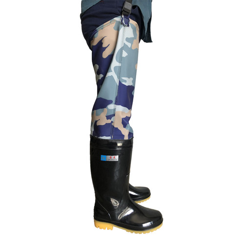 康晨加厚插秧靴钓鱼防水半身下水裤男女水田鞋袜捕鱼钓鱼加长涉水 - 图2