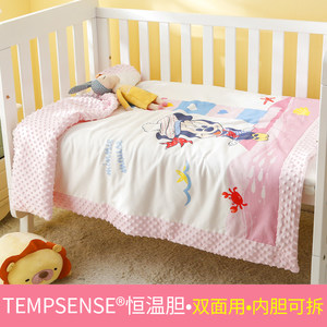 迪士尼婴儿毛毯儿童双层加厚春秋幼儿园盖毯豆豆绒恒温毯宝宝毯子