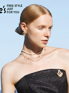 she’s流苏吊坠珍珠项链颈链