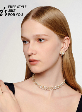 she’s华丽珍珠颈链锁骨链女