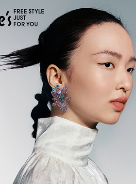 she’s轻奢锦鲤925银针编织耳环