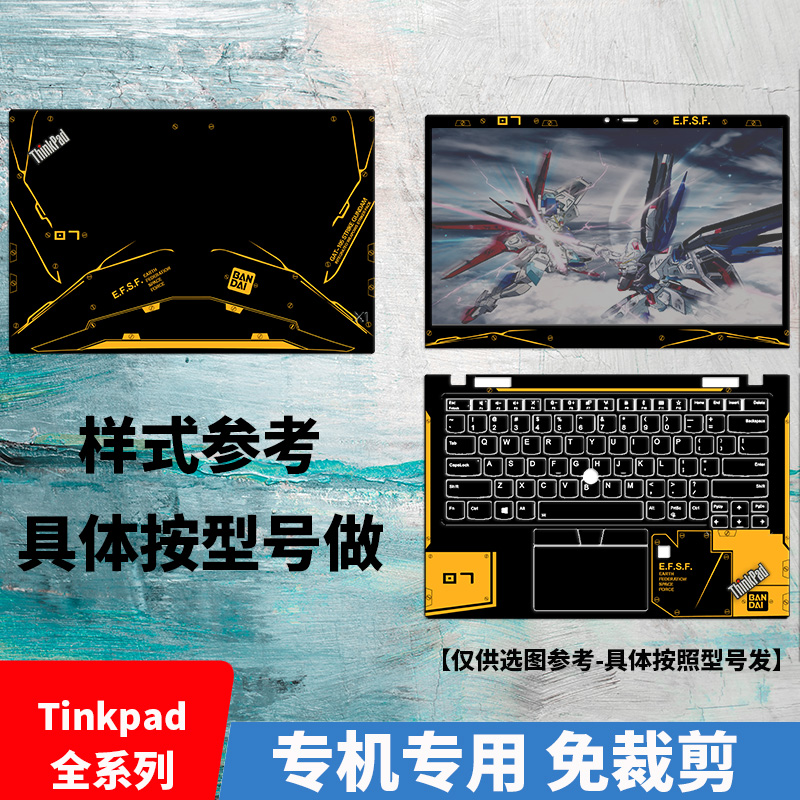 Thinkpad联想T14s T15 X1 Carbon外壳膜E14 E15 P14S P43S保护贴膜X13机身膜YOGA贴纸L14痛机贴P15 S2 S3 NEO - 图1