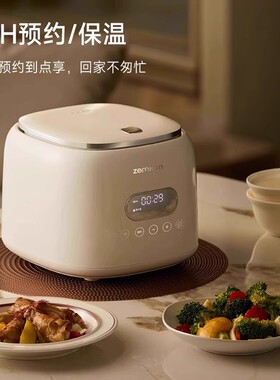 跨境110v美规迷你小型电饭锅智能预约2.5L不锈钢0涂层内胆电饭煲