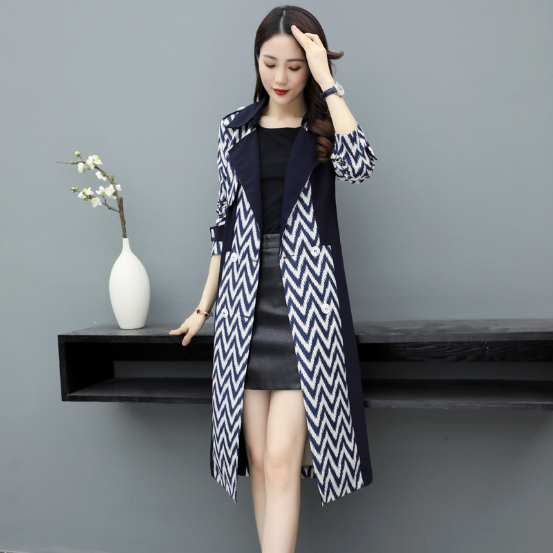 韩版拼接中长款英伦风女装新款风衣 宋妍风衣