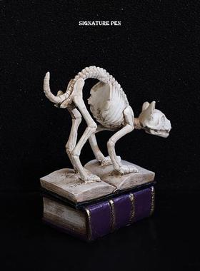 浮雕摆件树脂骷髅猫造型