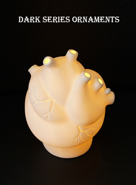 北欧风格陶瓷抽象心脏造型发光灯