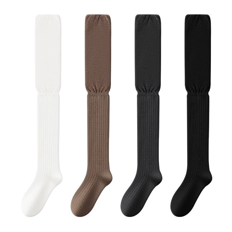 白色长靴过膝袜子女长筒袜春秋冬季纯棉小腿堆堆袜2026新款大腿袜,淘宝优惠券,粉丝福利购,淘宝优惠卷